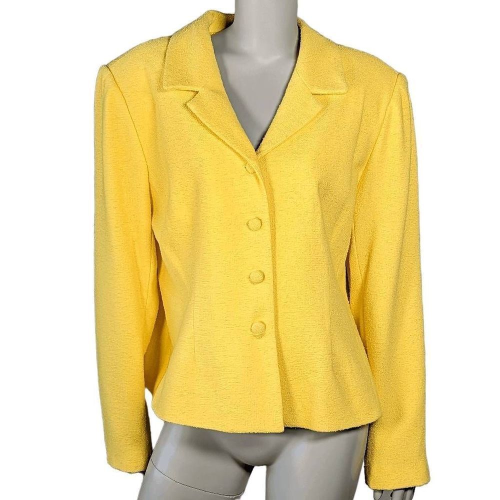 Karen Scott Vintage Yellow Textured Blazer, NWT | 16